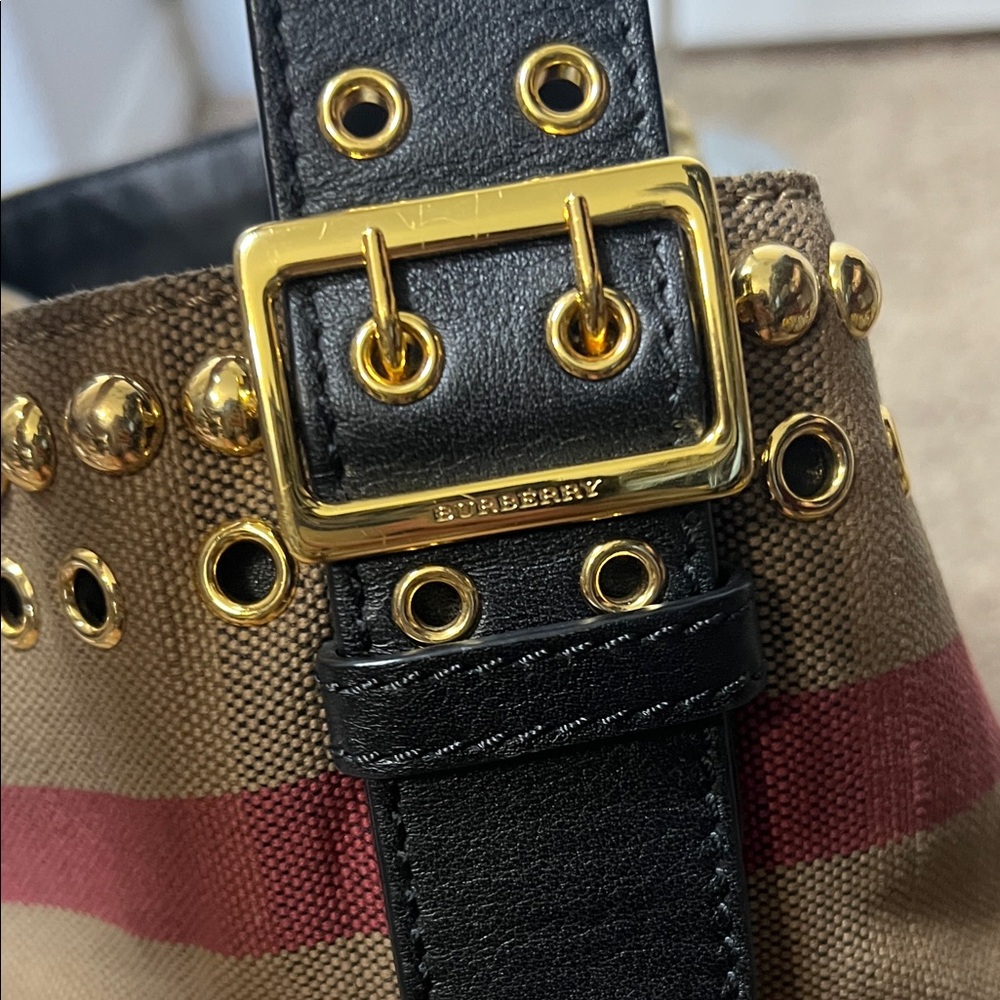 Stylish Brown and Black Studded Women's Bag - Picture 3 of 9